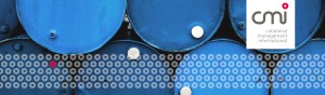 CMI logo and storage drums